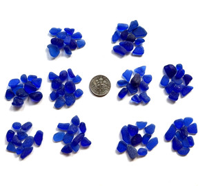 Surf Tumbled Sea Glass 100 Cobalt Blue Pieces Craft Quality For Mosaics