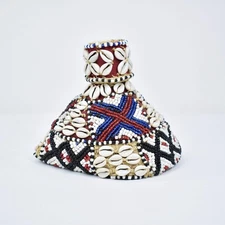 Kuba Beaded Noble's Hat with Cowrie Shells Congo