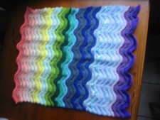 Hand Knitted Baby Blanket Multi Colour Item 29