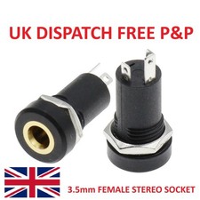 Image of 3.5mm Female Sockets Chassis Panel Mount Jack - Stereo - High Quality