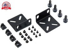 Rack Mount Kit Universal 1U Ears with Adjustable Holes Distance, Black