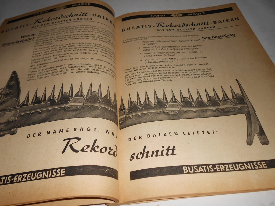 Ersatzteilkatalog BUSATIS Landmaschinenteile von 1951 - Bild 4 von 4
