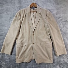 Kenneth Cole Reaction Blazer Mens 46 XXL Khaki Tan Two Button Double Vent Lined
