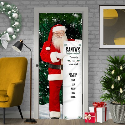 Weihnachtsdeko - Naughty Nice - Personalisierter Text Weihnachten Türbanner