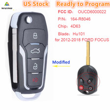 Upgraded Flip Key Remote For 2012-2018 Ford Focus Keyless Entry Alarm Fob