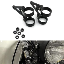 41mm Motorcycle Headlight Bracket Front Fork Mount Round Head Lamp Bracket Black