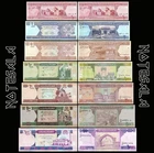 AFGHANISTAN SET 7 Pcs 1, 2, 5, 10, 20, 50 & 100 AFGHANIS 2002-2019 NEW-UNC