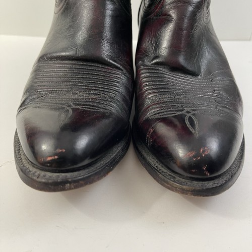 Lucchese 2000 Boots Mens 9 EE Black Cherry Kangaroo Leather Cowboy Boots T3012R4 - Picture 3 of 19