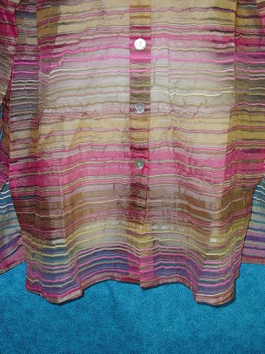 Citiknits XS Blouse Multi Color Sheer Blouse Top New with Tags - Picture 4 of 7