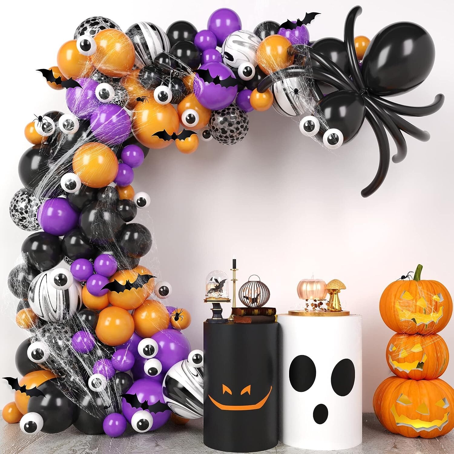 Arche de ballons Halloween 175pcs pour créer facilement un décor terrifiant sans accessoire requis
