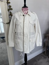 Polo Ralph Lauren Authentic Denim Goods Off White Military Field Parka Coat Sz S