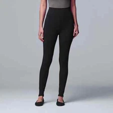 Simply Vera Vera Wang Women's Black Live-In Shaping High Rise Leggings - S/M/L/X
