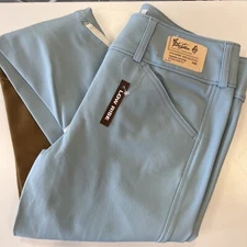 The Tailored Sportsman Riding Breeches Blue and Tan Girls 16 R Style 3960