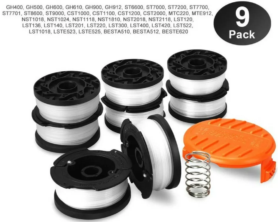 Black Decker String Trimmer Replacement Parts Line Spool Weed Eater Edger 9  Pack