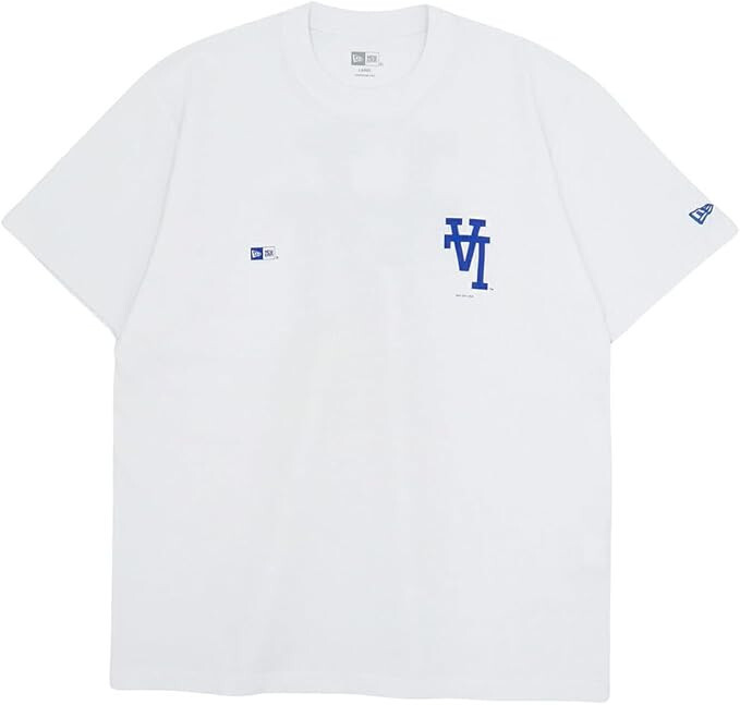 ■New Era■ MLB LA Dodgers Line Logo T-Shirt White 14536490 New Era Los Angeles Dodgers Short Sleeve T-Shirt White L