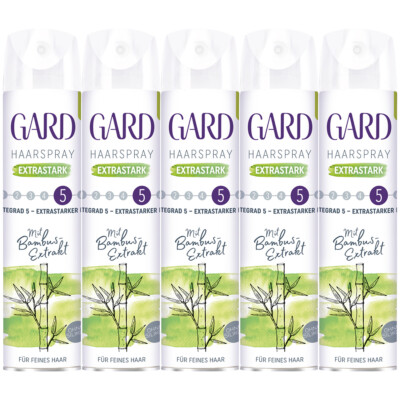 GARD Haarspray Extrastark zuverlässig mit Bambusextrakt 250ml 5er Pack