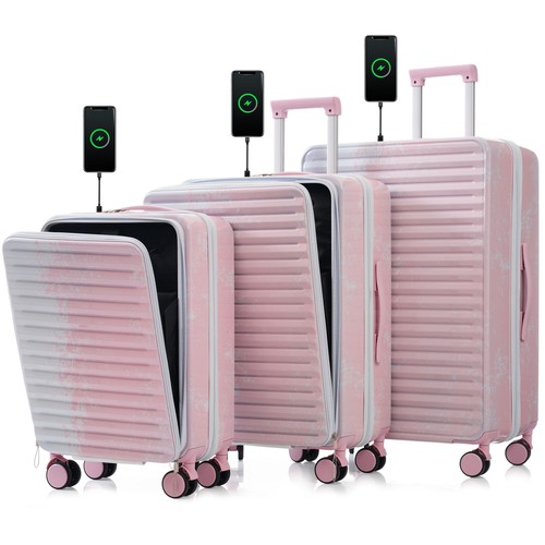 Luggage 3 Piece Sets20/24/28", 20 "24" with front pocket,Hard Shell Luggage Carr