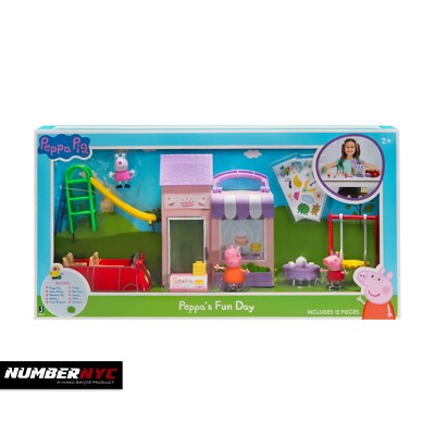 Peppa Pig Fun Day 12-pieces Bakery Little Red Car Playground 3x Figures Playset