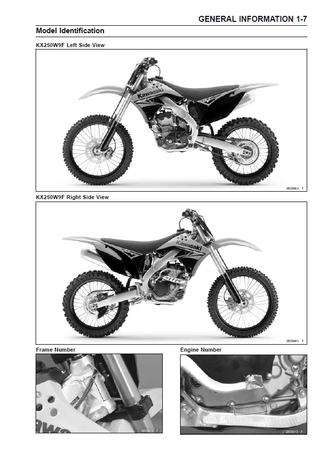 Manual de reparación de taller de reparación de servicio Kawasaki KX250F 2009 fabricante de equipos originales Foto 3 de 4