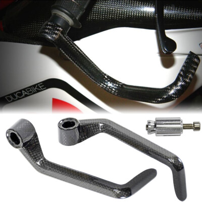 100% Carbon Fiber Pair Brake Clutch Lever Guards Protectors For ALL Motorcycle
