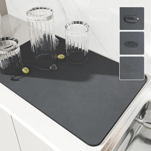 Large Kitchen Super Absorbent Mat Coffee Dish Draining Mat Drying Mat Quick Dry - Picture 4 of 21