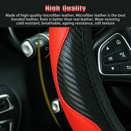 Accesorios interiores coche universal cubierta volante cuero antideslizante 38CM - Imagen 10 de 26