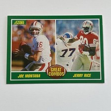 1989 Score Football Joe Montana Jerry Rice 49er Connection Great Combos #279