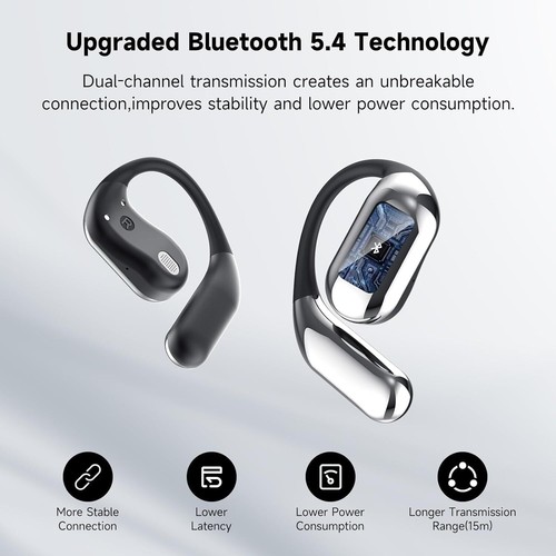 gidosha Open Ear Bluetooth 5.4 Headphones Wireless Earbuds Sport Over Earphon... - 第 2/6 張圖片