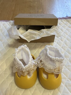 Dinkum Puppenschuhe Kohlpflaster Kinder kompatibel maisgelb mit Socken