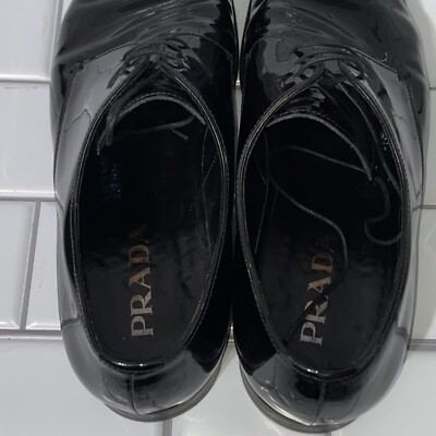 Prada Men’s Patent Leather Derby Dress Shoes UK 9 US 10 Black Formal Oxford Prada Men main image 3
