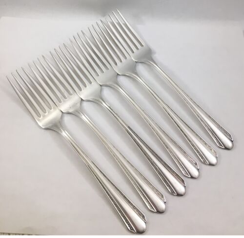 Oneida Wm A Rogers Silverplate 1932 Croydon Mary Lee Flatware 6 Dinner Forks