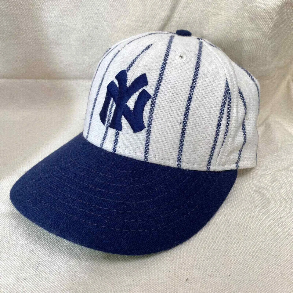 Vintage American Needle MLB Wool New York Yankees Pin Stripe Fitted Hat 6 7/8 - Image 2 of 4