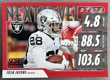 2020 Panini Score Next Level Stats Insert Red Parallel #NLS-JJ Josh Jacobs