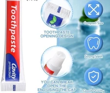 (10 TUBES) FLUORIDE TOOTHPASTE FRESHMINT TUBES 0.85 oz TRIAL SIZE/DENTISTS/PETS