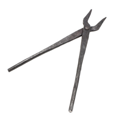 geschmiedete Mittelalter Zange mit Flachkopf 31cm Schmiedezange Flachkopfzange 