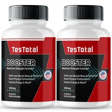 (2 Pack) Tes Total Men Support Pills, TesTotal Male Dietary Supplement Capsules