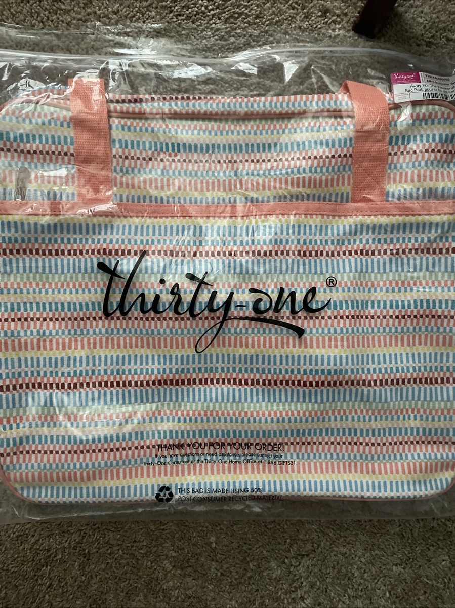 Thirty One Away For the Weekender in Multicolor stripe NWT