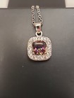 Avon Mystic Quartz~CZ Cushion Sterling Silver Necklace, NIB — photo 3