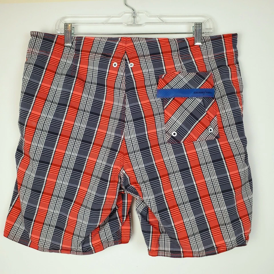 Bañador Zachary Prell para hombre talla 38 gris a cuadros a cuadros a cuadros Foto 4 de 4