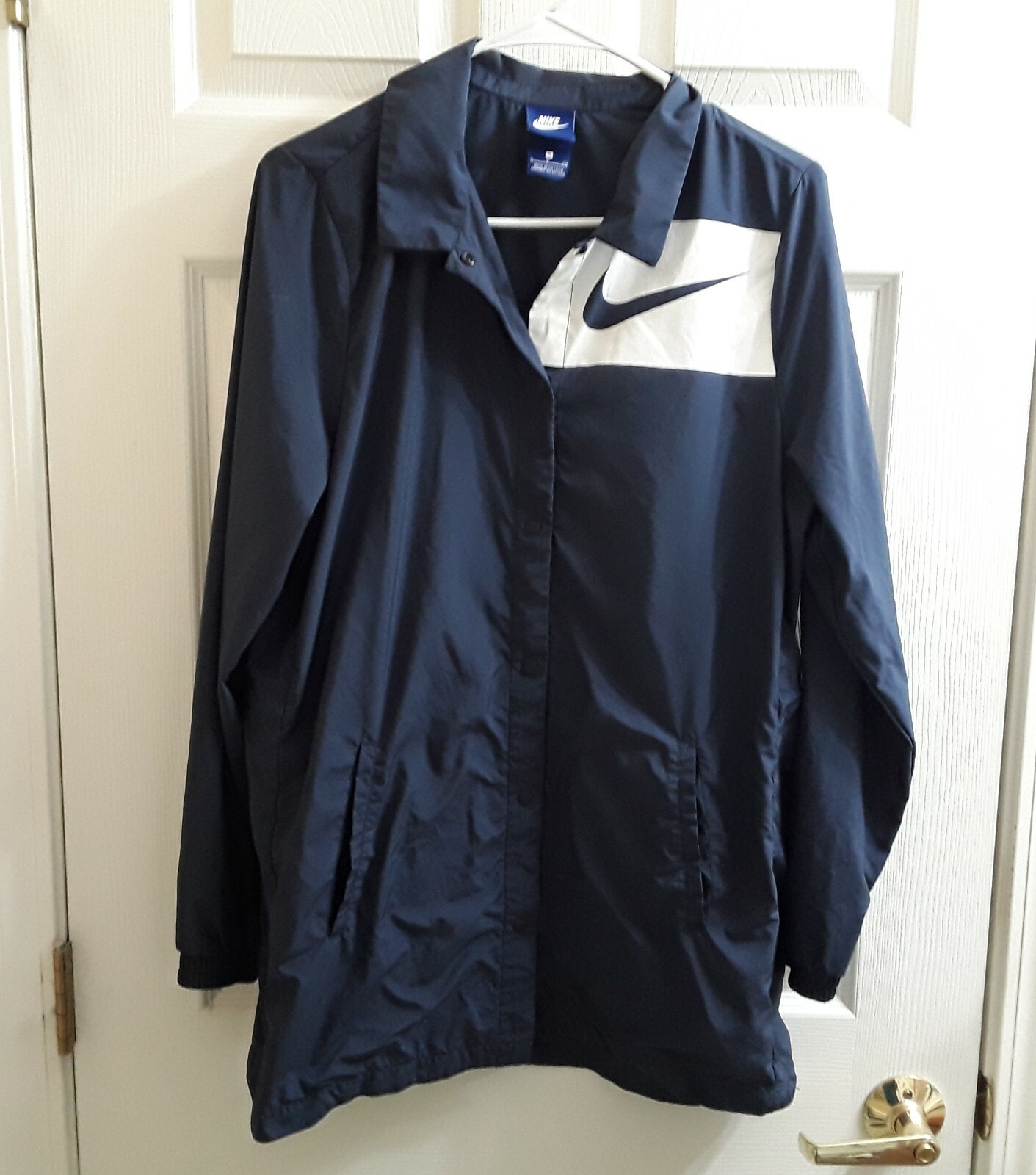 Nike Sportswear Swoosh Snap Front Track Jacket Navy W… Gem
