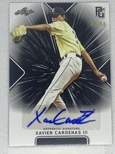 2021 LEAF PERFECT GAME XAVIER CARDENAS III BLACK PAPER AUTO # 42/50