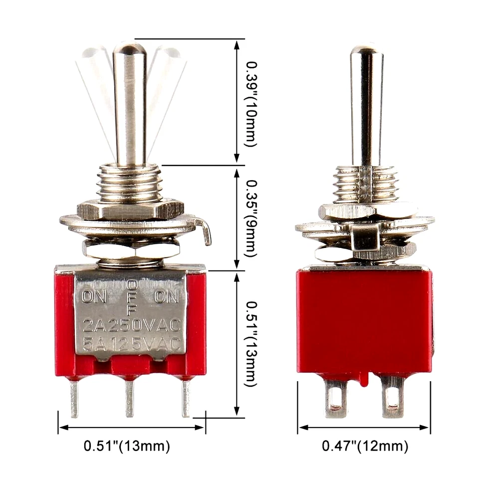 Momentary On Off On Toggle Switches 6 Pin DPDT x5 for Point Motor Peco Hornby - Image 2 of 4