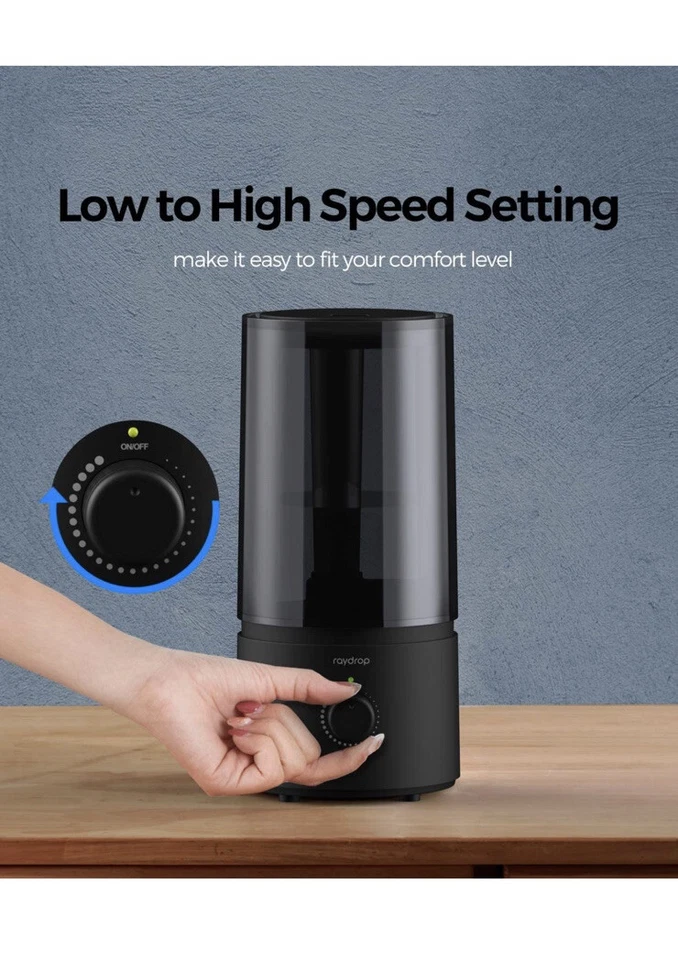 raydrop Cool Mist Humidifiers for bedroom 1.70 L Quiet and Small Ultrasonic Hum - Image 2 of 4