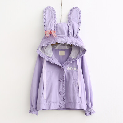 Kawaii Clothing Ropa Cute Rabbit Rabbit Ears hoodie Coat Preppy
