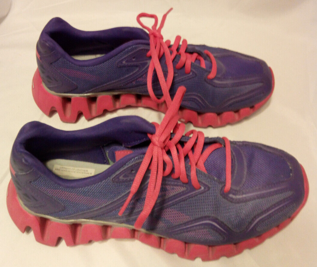 Reebok Zig Tech Womens Size 6 Purple and Pink Running Sneakers