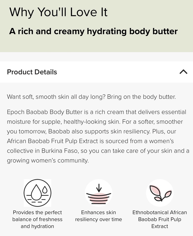 Unt de corp -Epoch®Baobab Body Butter - Distribuitor Produse NU SKIN