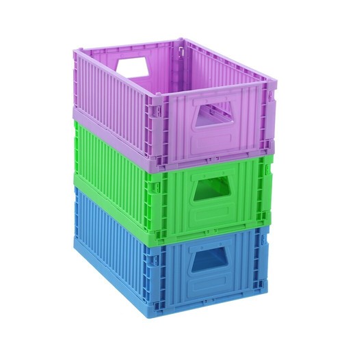 6 x Boxsweden 29x21cm Foldaway Crate Organiser Home Storage Container Assorted - Picture 2 of 9