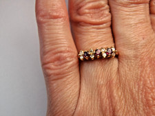 Beautiful Ruby Diamond Ring Solid 14k Yellow Gold gift for her Size 5 1/4