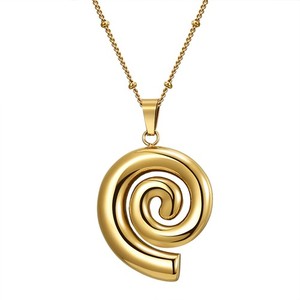 Authentic Women Gold Plated Snail Charm Pendant Boho Necklace Chain