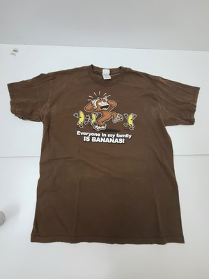 Everyone In My Family Is Bananas Shirt Men LARGE Funny Monkey Tee Tennessee Tag